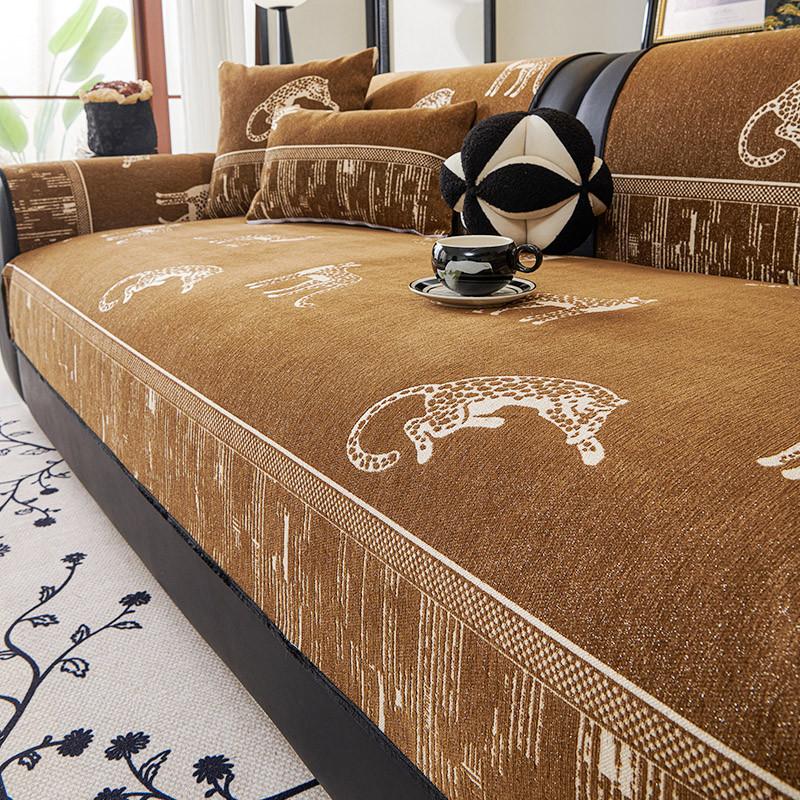 1pcs Wear Resistant Chenille Sofa Cover Anti-cat Scratch Protection Blanket Carpet Four Seasons Universal Couch Cushion