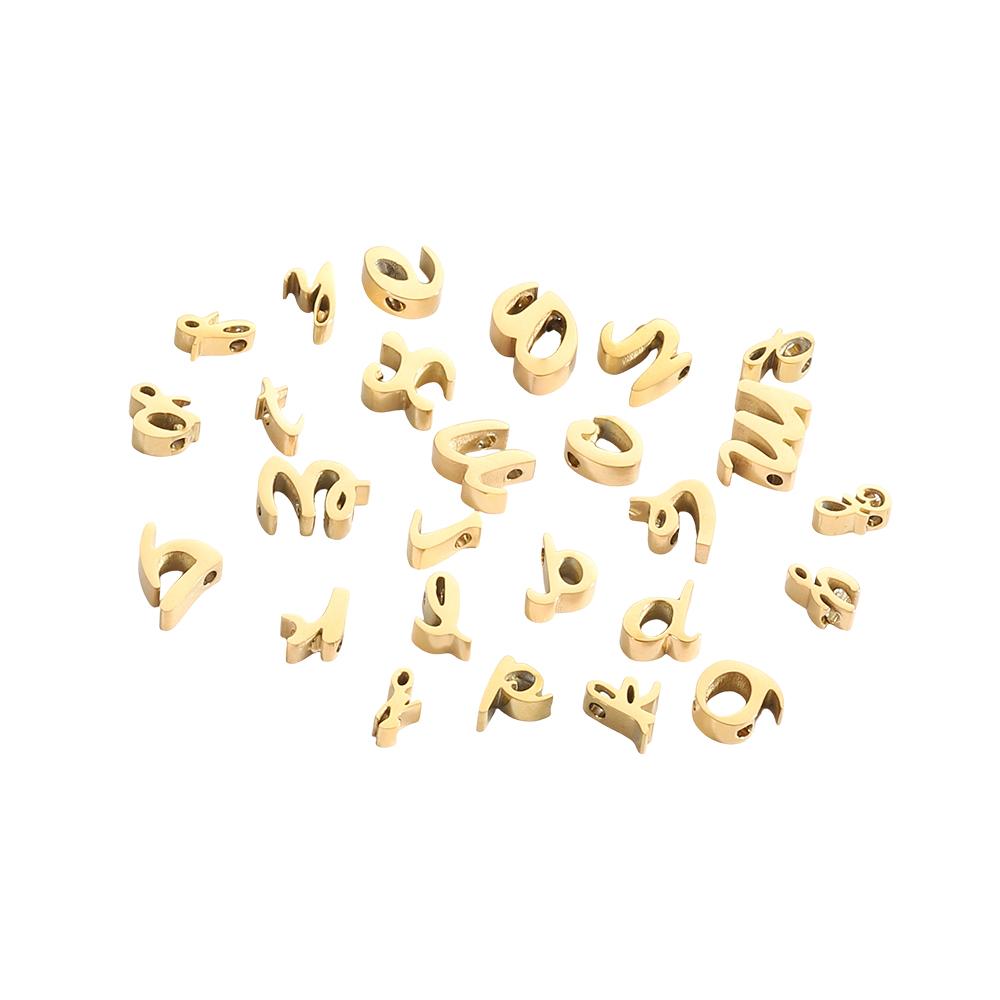 CARLIDANA Tiny Letters Pendant Charms Letter Necklace Stainless Steel Gold Plated Initial Charms Findings for Jewelry Making