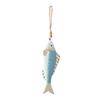 Mediterranean Vintage Wooden Fish Decoration Farmhouse Rustic Nautical Home Restaurant Wall Art Fish String Hanging Ornament Pendant