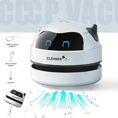 Mini Cordless Vacuum Cleaner, Portable Desktop Vacuum for Desk, Keyboard, Car, Home, Office, USB Rechargeable Handheld Crumb Vacuum Cleaner