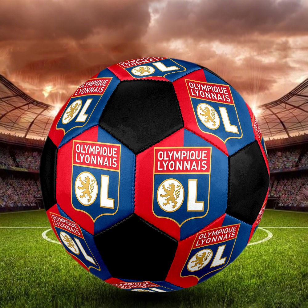 1PZ Pallone da calcio Olympique Lyonnais taglia 5 Pallone da calcio indoor Praha Colorato Per tutte le età Cucito a macchina PVC Pronto per la competizione Resistente Ad alto rimbalzo