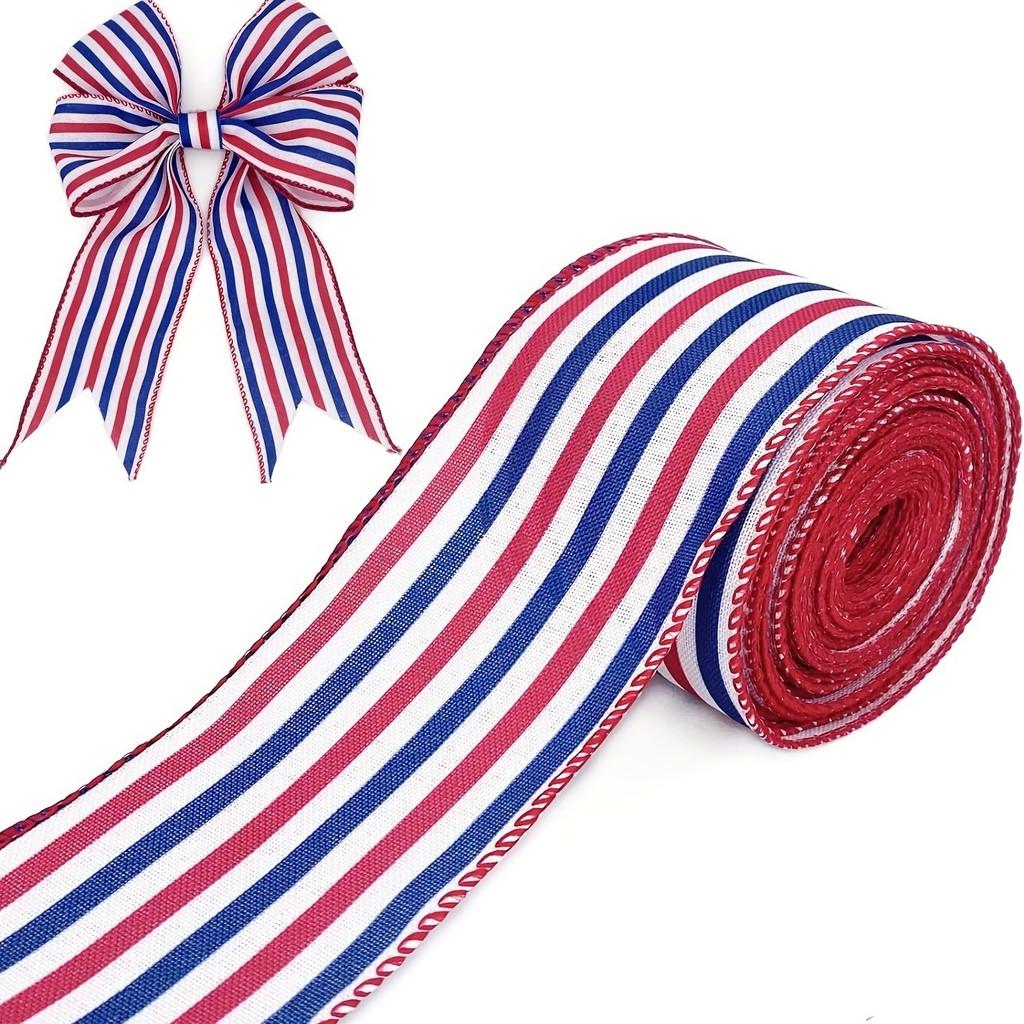 5 Yard Premium Independence Day Ribbon With Striking American Flag Stripes For Creative Party Setup Gifts And
