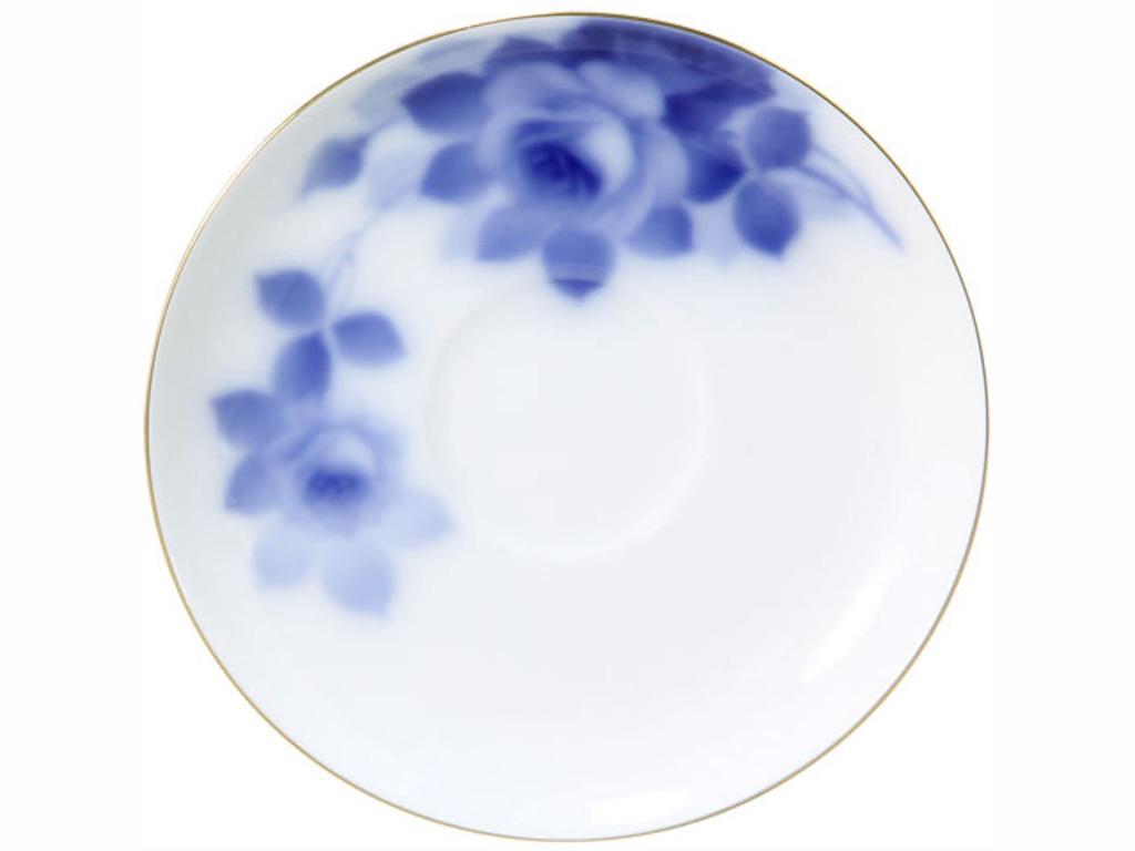 Okura Touen <Endast i butik> Blå Ros Morgonkopp & Fat, Kaffe/Te, Ca. 295cc, Tillverkad i Japan, 26c/8011-a