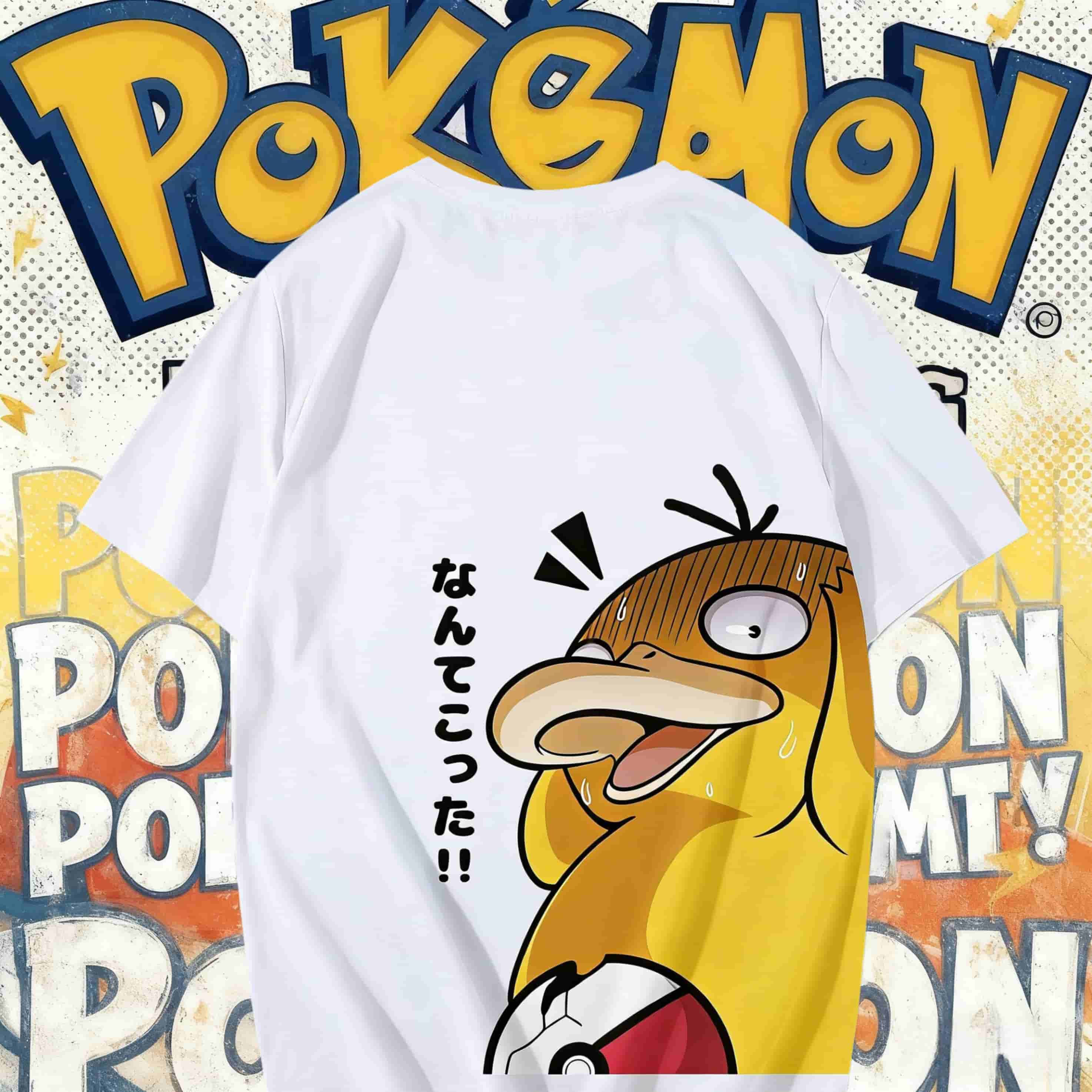 

2026 New Pokemon Psyduck Graphic T-Shirt Men Women Summer Cotton Short Sleeve Anime Print Streetwear Casual Parent-child To... S разноцветный