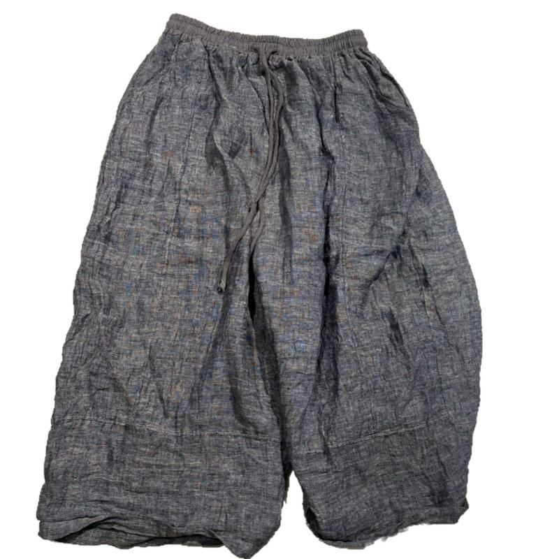 Johnature Pantaloni cu dungi pentru femei Talie elastică Culoare solidă Pantaloni de toamnă Largi Curea Stil chinezesc Pantaloni lungi pentru femei