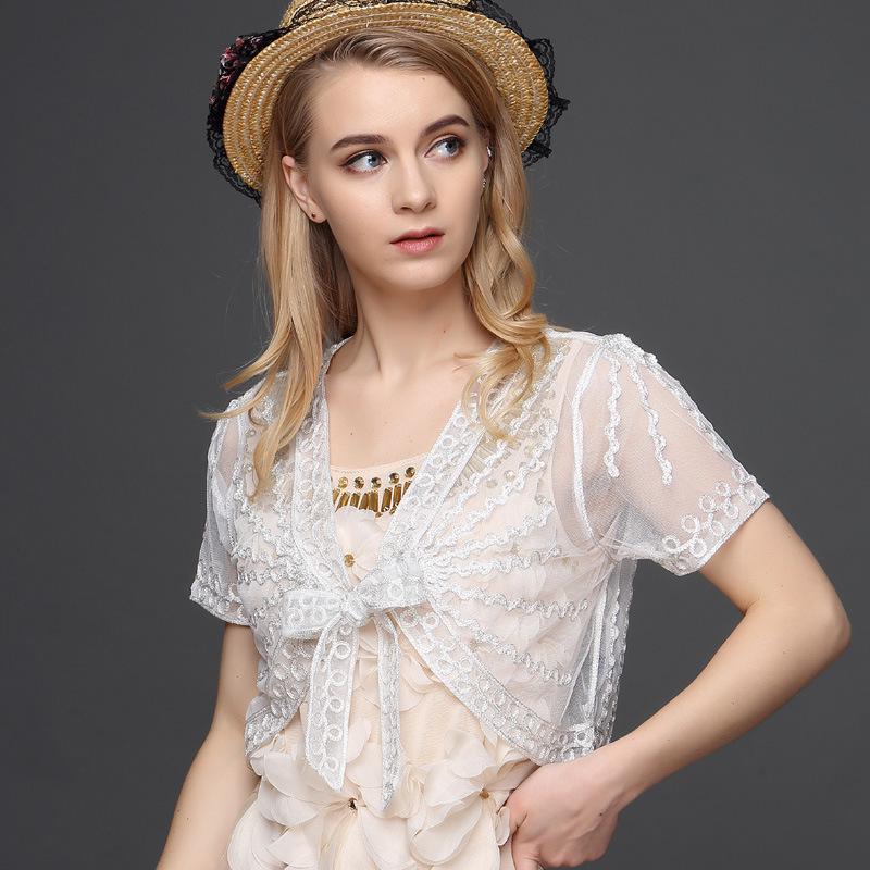 Plus Size Lace Sun Protection Shawl Cardigans & Short Jackets for Women