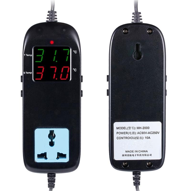 Electronic Temperature Controller Double Screen Display -40℉ To 248℉ Heating Cooling Function Digital Thermostat