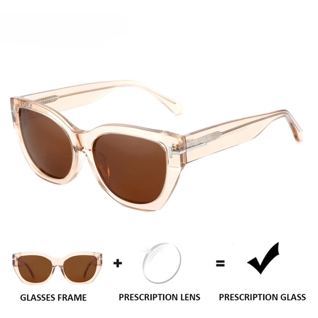 Fashion Cat Eye Prescription Sunglasses Women Handmade Acetate Butterfly Shade Myopia/Hyperopia/Progressive Sun Glasses