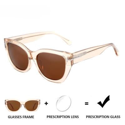 Fashion Cat Eye Prescription Sunglasses Women Handmade Acetate Butterfly Shade Myopia/Hyperopia/Progressive Sun Glasses