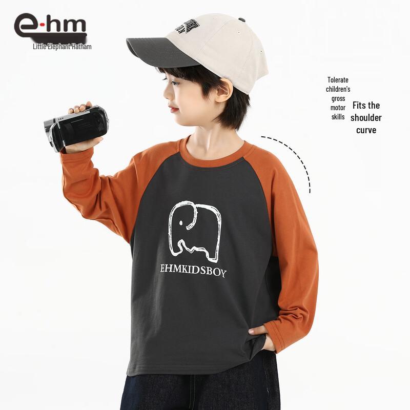 Little Elephant Ham Boys' Pure Cotton Long-Sleeve T-Shirt
