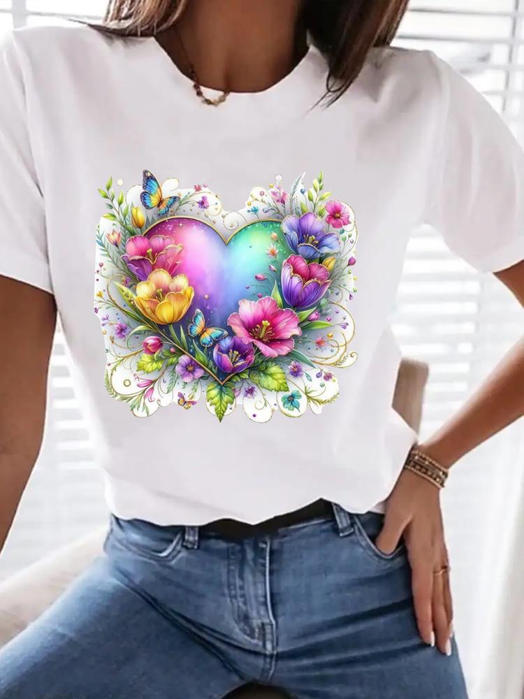 (Asian Size) Clothing T Shirt trend love style 90s Tee Top Women Fashion Female Woman Print  Short Sleeve Graphic T-shirts