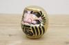 Traditional Japanese Paper Mache Daruma Size 2 Total Gold Doll, (12cm Length),