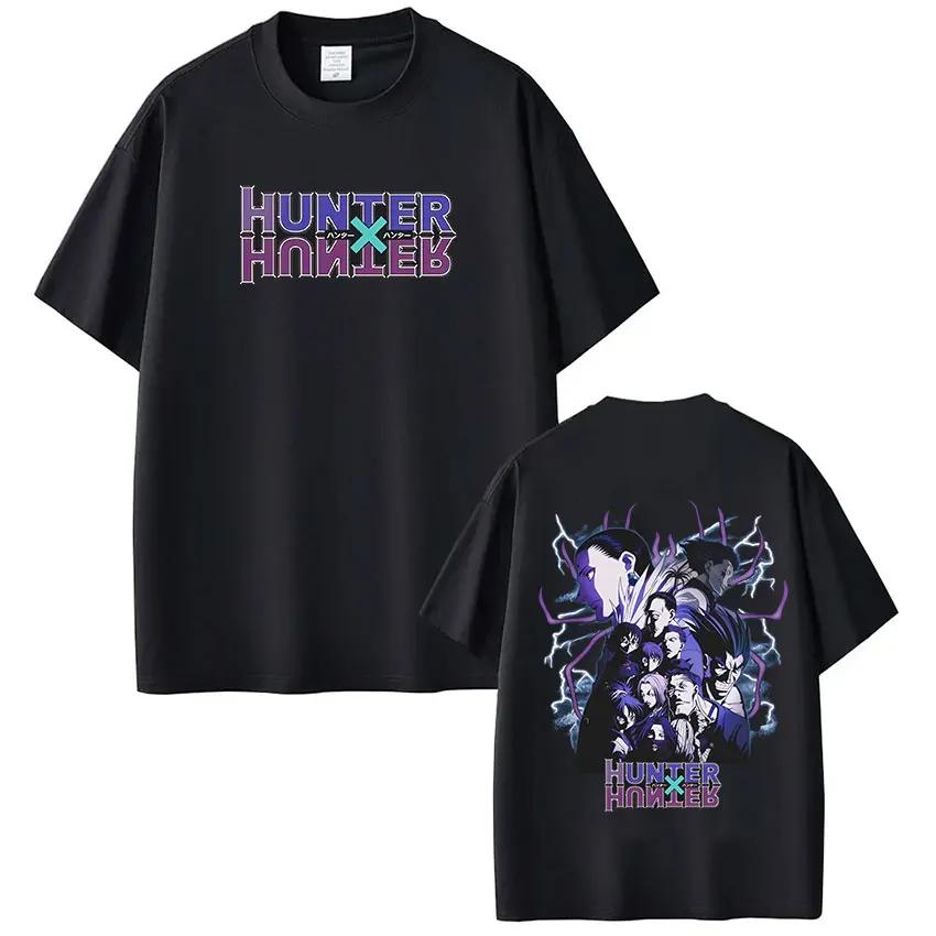 Anime Hunter X Hunter T Shirt Spider Phantom Troupe Member Manga Short Sleeve T-shirt Men Women Cotton Summer Loose T-shirts S чёрный
