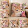 Oil painting style Pillow Case Anti-dustmite Pillowcase Invisible zipper silky Sofa cushion cover