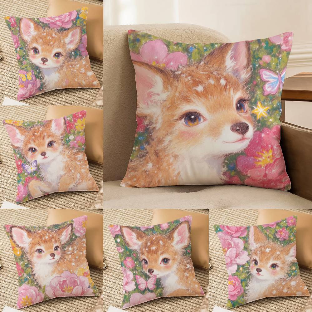 Oil painting style Pillow Case Anti-dustmite Pillowcase Invisible zipper silky Sofa cushion cover