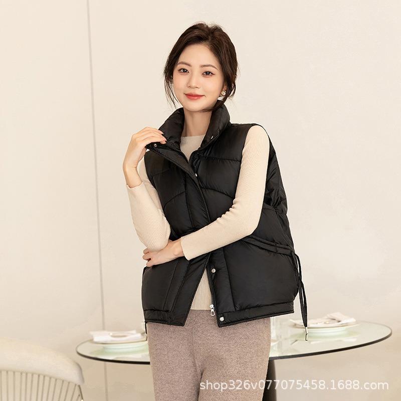 Down Cotton Clothes, Vest Women's Stand-up Collar, Autumn and Winter New Vest, Light and Warm, Large Size Trendy, Simple and Generous Temperament