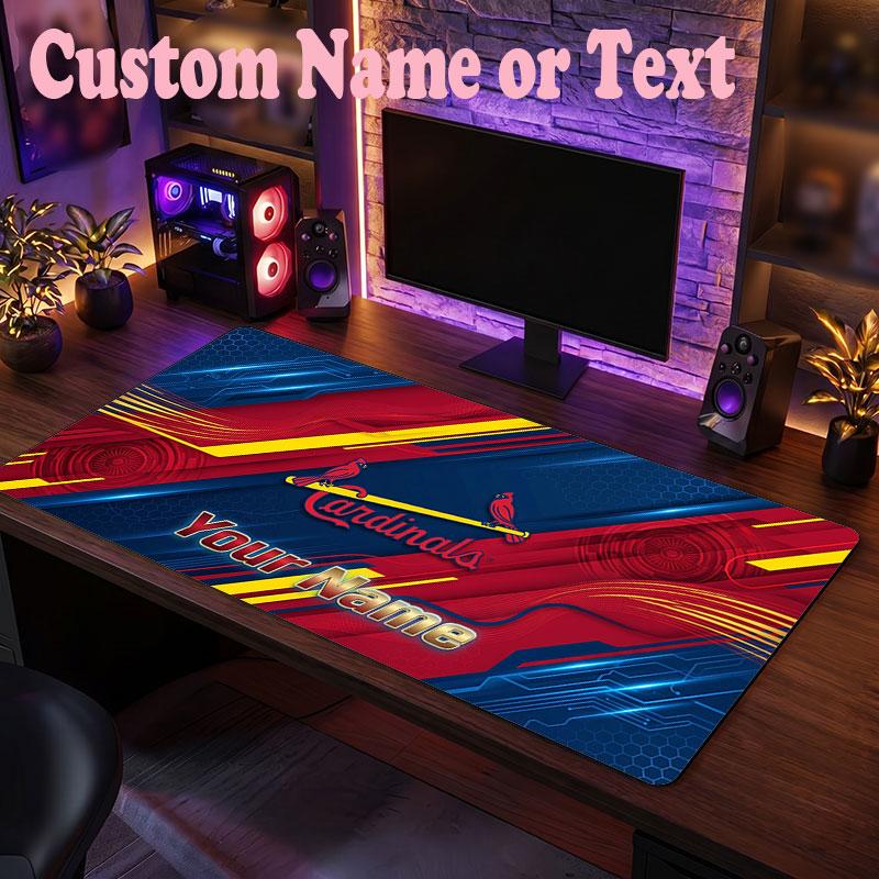 St. Louis Cardinals Customized Name Text Mouse Pad, Large Desk Mouse Mat Personalized Home Office Present