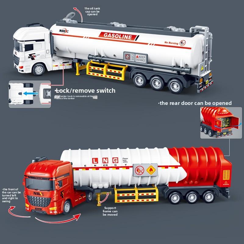 Tank Inertial Oil Truck Toy Child Oil Transport Vehicle Model Boy Gift Holiday