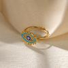 Vintage Evil Eye Rings For Women Gold Color Opening Stainless Steel Oil-Dropping Evil Eye Ring Lucky Aesthetic Turkish Jewelry