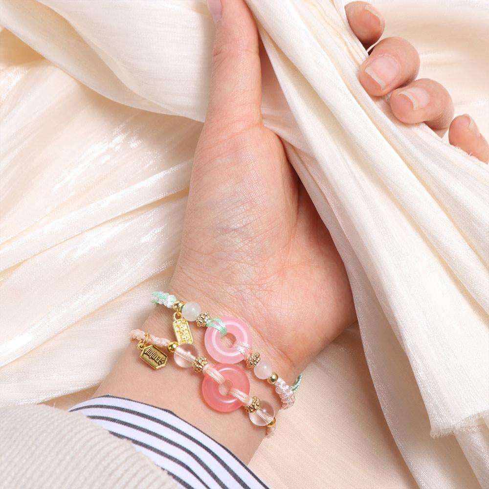 Beaded Couple Bracelet Zodiac Year Weave Hand Rope Sweet Ping An Buckle Bracelet  Friendship