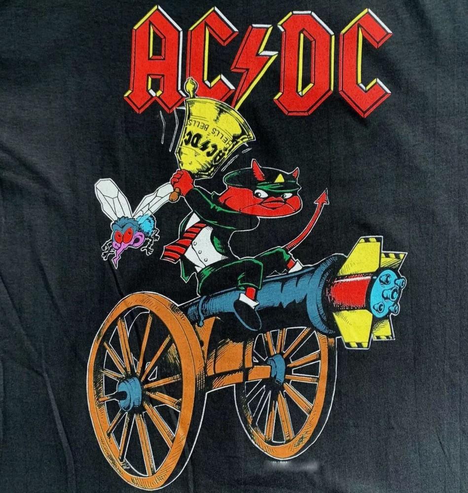 ACDC Vintage 1990 Hells Bells Tour Concert Blakc Unisex All Size T-shirt