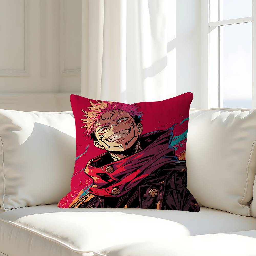 Персонаж Р-Рёмен С-Сукуна Наволочка Съемная Моющаяся Наволочка для Подушки – Всесезонный Мягкий Лен 16x16Inch