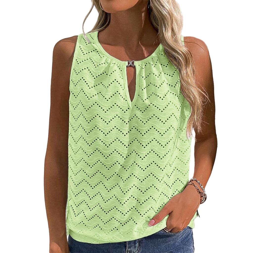Women's Loose Casual Round Neck Vest Sleeveless Top With T-Shirt Top T-Shirt Top