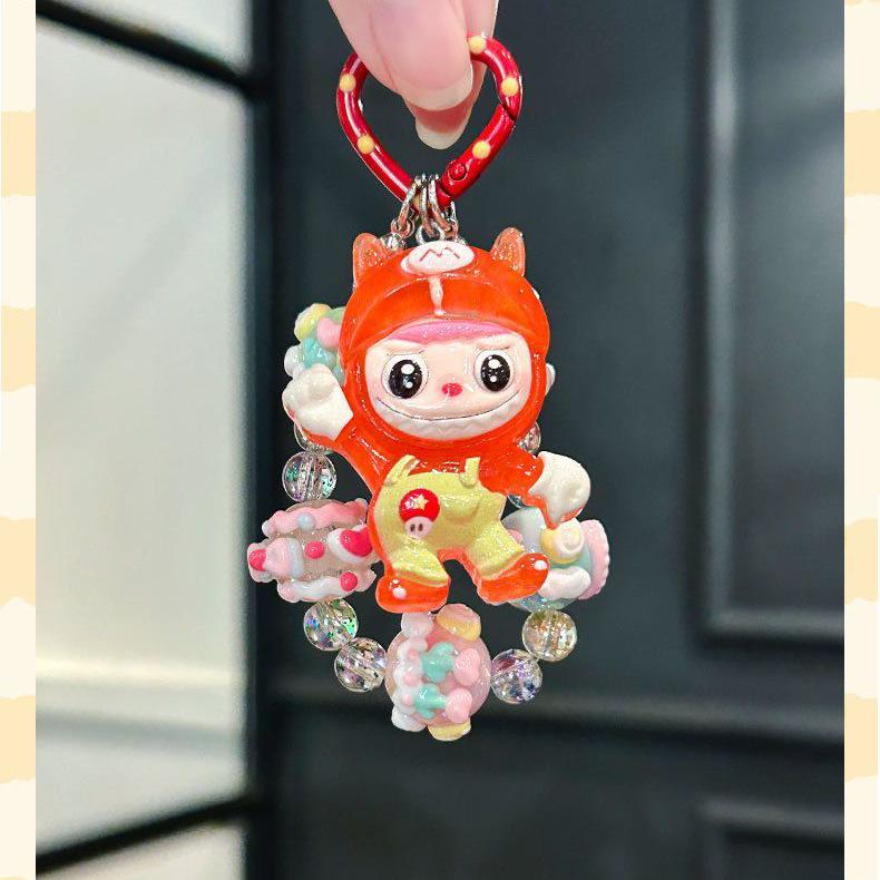 

Popular Big Card Night Light Labu Beaded Keychain, Girl s Heart Bag Pendant, Hanging Decoration, Gift for Best Friends red