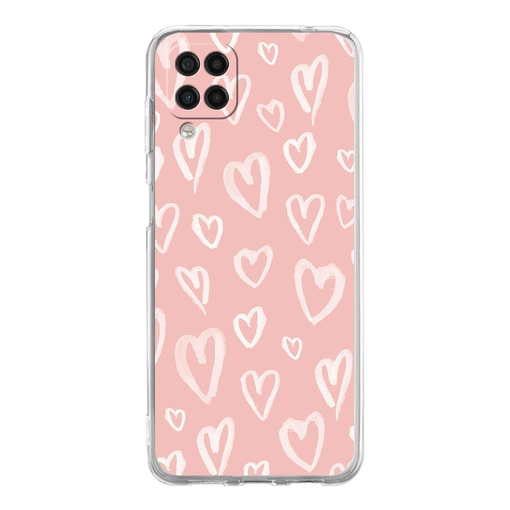 Gold Pink Rose Glitter Hearts Phone Case For Samsung A51 A71 A21S A12 A11 A31 A41 A03S A22 A13 A33 A73 A53 A52 A32 5G A23 Cover