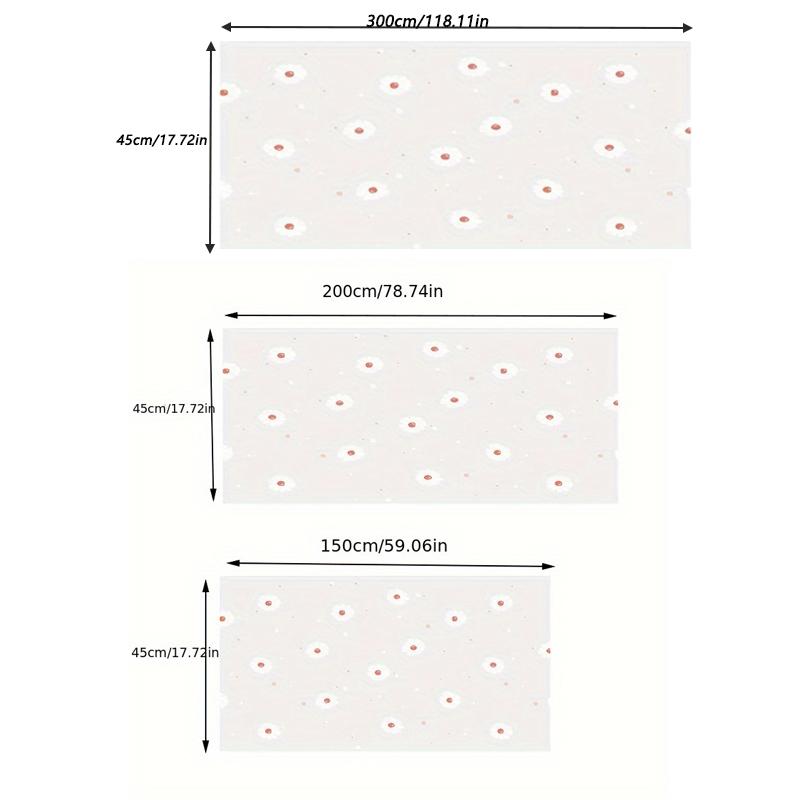 1 Roll Daisy Shelf Liner Kitchen Cabinet Pad Paper Non-Slip Refrigerator Liner Waterproof Fridge Pad Cupboard Mat Drawer Liner