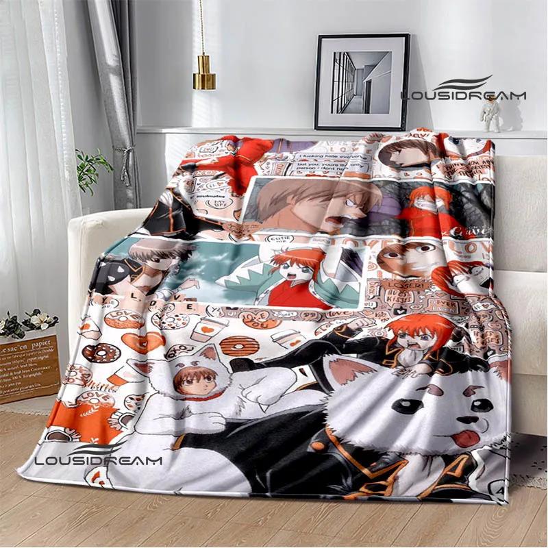 GINTAMA Cartoon Printed Blankets Picnic Blanket Warm Flannel Blankets Home Bed Linings Blankets for Beds Birthday Gift