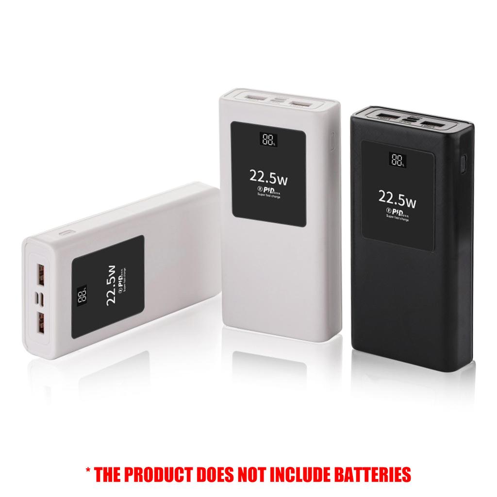 PowerBanks Casing Kit 20000mAh Mobile Chargers Builts in Cable PD22.5W Quick Charging LCD Display Shell