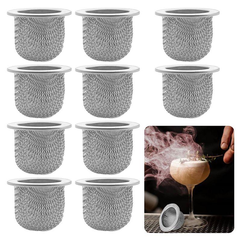 VOFUN-40Pcs Cocktail Smoker Filter Accessories, Double Screen Filter, Washable Stainless Steel Mesh Screen Filter Bowl