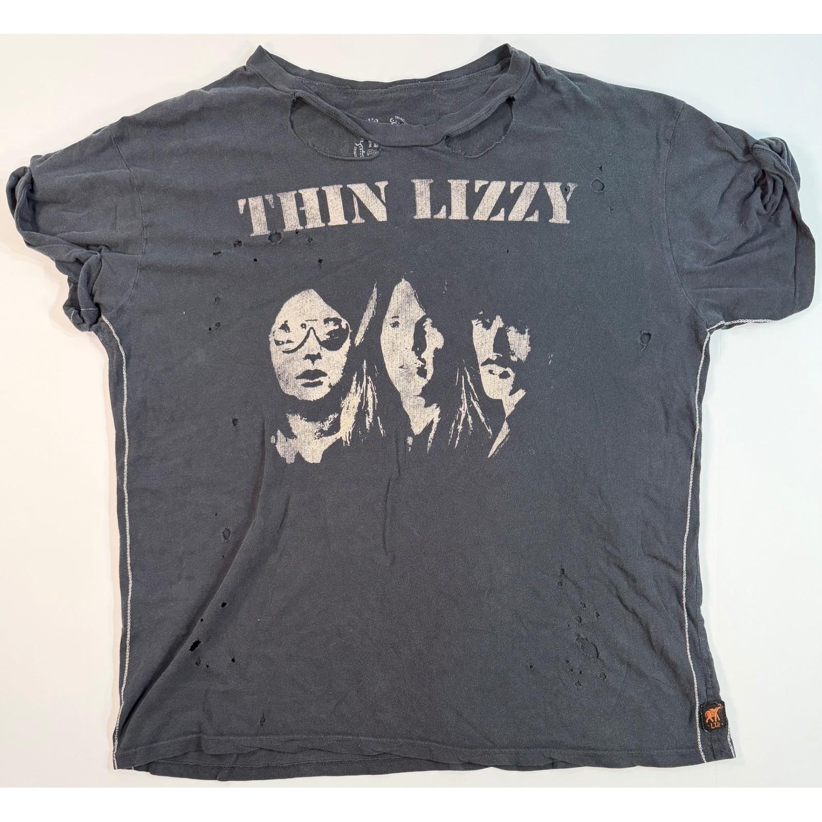 Trunk Ltd Thin Lizzy Потертый Графический Угольно-серый Большой Сделано в США Унисекс Футболка M
