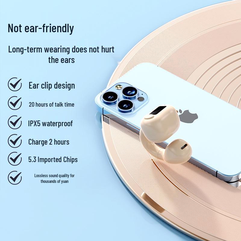 M10 Bluetooth Earbuds: New Clip-On, Dual or Single Ear, External Sound, Sports & Business Style.