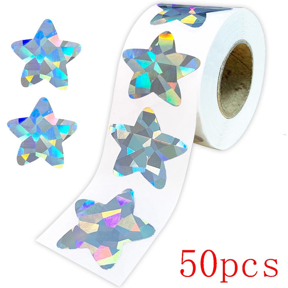 50-500Pcs Holographic Golden Star Stickers For Kids Reward Foil Star Stickers Labels For Wall Crafts Classroom Supplies 1Inch