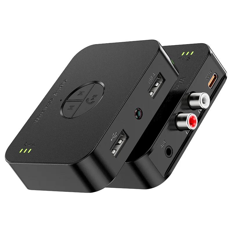 Bluetooth 6.0 Audio Adapter Wireless Receiver Transmitter RCA/AUX/TF/USB U-Disk AUX USB Adapter for Car Kit Speaker Amplifier