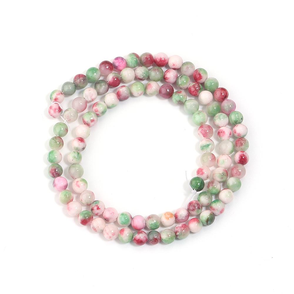 1 Strand 4/6/8/10/12mm Green Red Natural Persian Jade Stone Beads Round Loose Beads For Jewelry Making DIY Bracelets Necklace