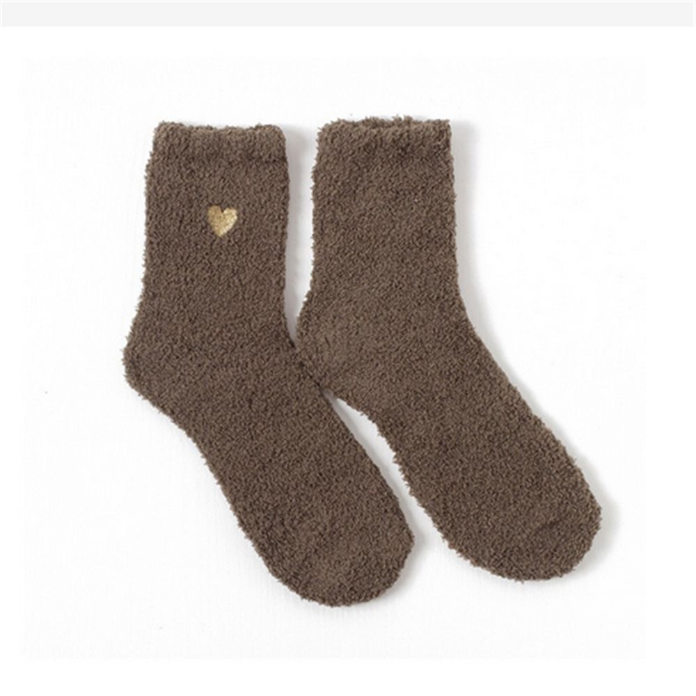 1 pair Women Girls Heart Design Soft Winter Socks Sleeping Socks Foot Warm Floor Fluffy Socks