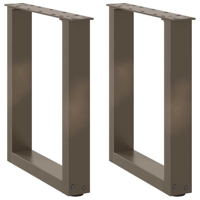 VidaXL Coffee Table Legs U-Shape 2 Pcs Natural Steel 38 X (42-43) Cm Steel 4013155