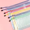 A4 Waterproof Mesh Zipper File Bag - Transparent, PVC, Handheld, Office & Student Stationery.