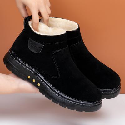 Herren High-Top Winter Schneestiefel, mit echter Wolle gefüttert, rutschfeste Kaltwetterschuhe, warme wasserdichte Outdoor-Stiefel für Herren