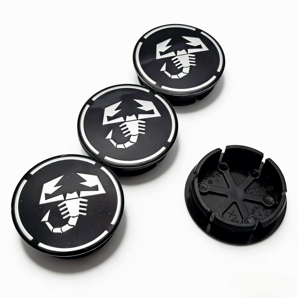4pcs Scorpion Logo Emblem Badge Car Wheel Center Caps 48MM Clips 42MM Wheels Hub Cap Rim Hubcaps Dust Cover Replace Accessories