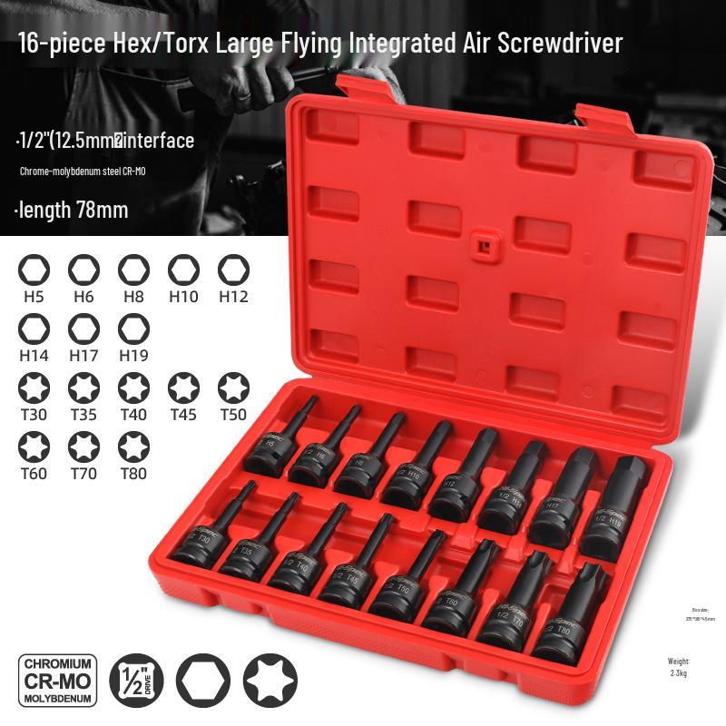 1/2" Electric Hex Socket Wrench and Screwdriver Bit Set