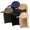 Men UPF 50+ Sun Protection Cap Wide Brim Fishing Sun Cap Hat with Neck Flap