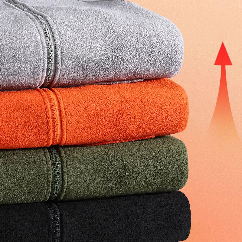 Men's Winter Padded Thickened Plus Size Round Neck Hooded Collarless Fleece Jacket Solid Colour Slim Warm Soft Skin-friendly Outerwear