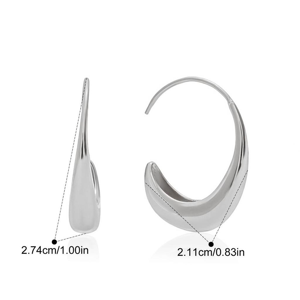 Three Layer Hollow C-shaped Stud Earrings Tarnish Resistant Metal Ladies Daily Wear Fashion Jewelry Wholesale