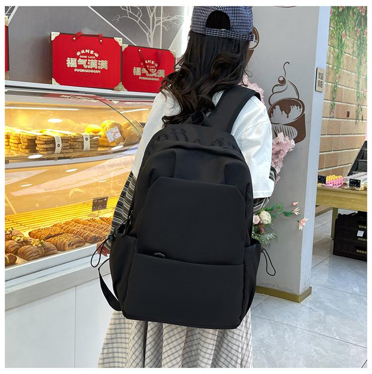 Schoolbag Japanese Simple Solid Color High School Student Schoolbag Female 1011 New Male Large Capacity Backpack Short Trip Backpack