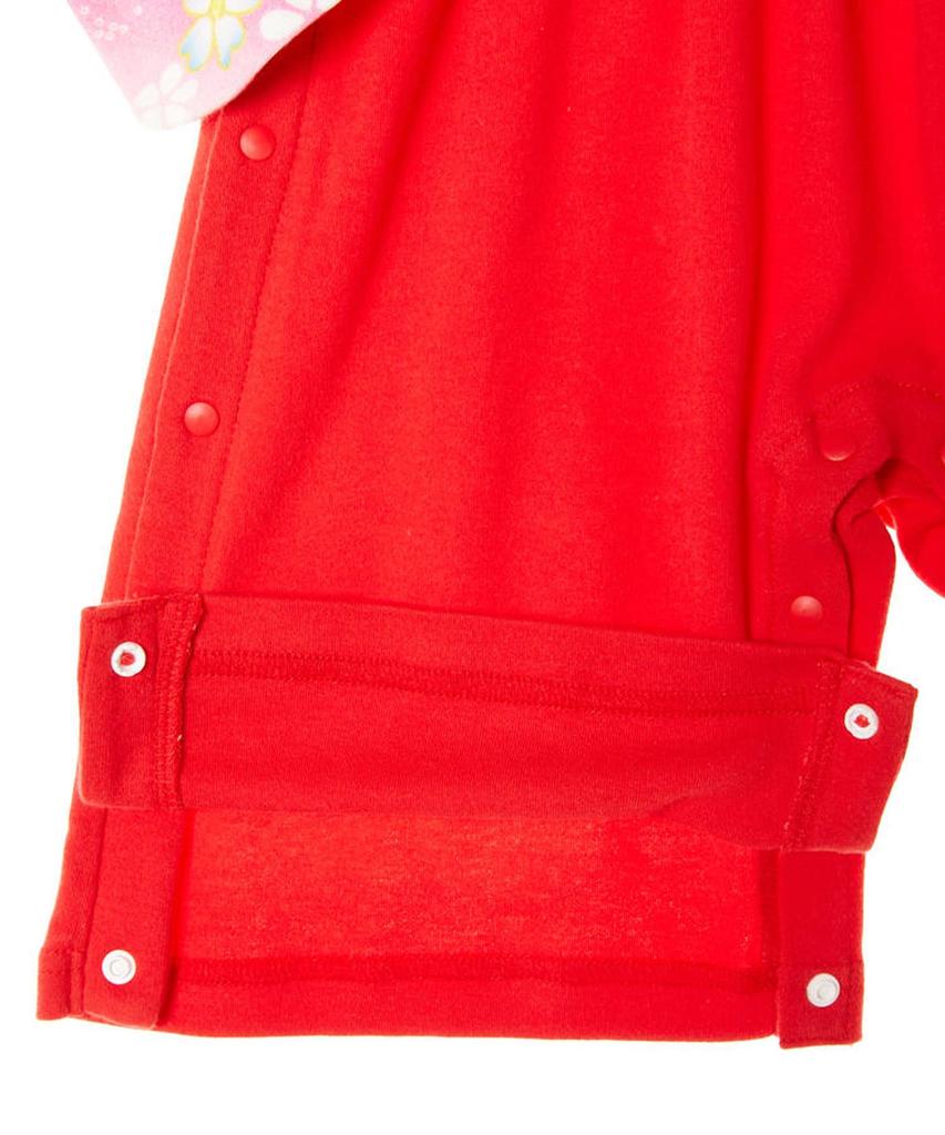 Aenak Mädchen Ganzkörper-Hakama-Strampler [795001] Hakama für die erste Mahlzeit, Japanische Kleidung, Kinderkleidung (Rot, Größe 90)