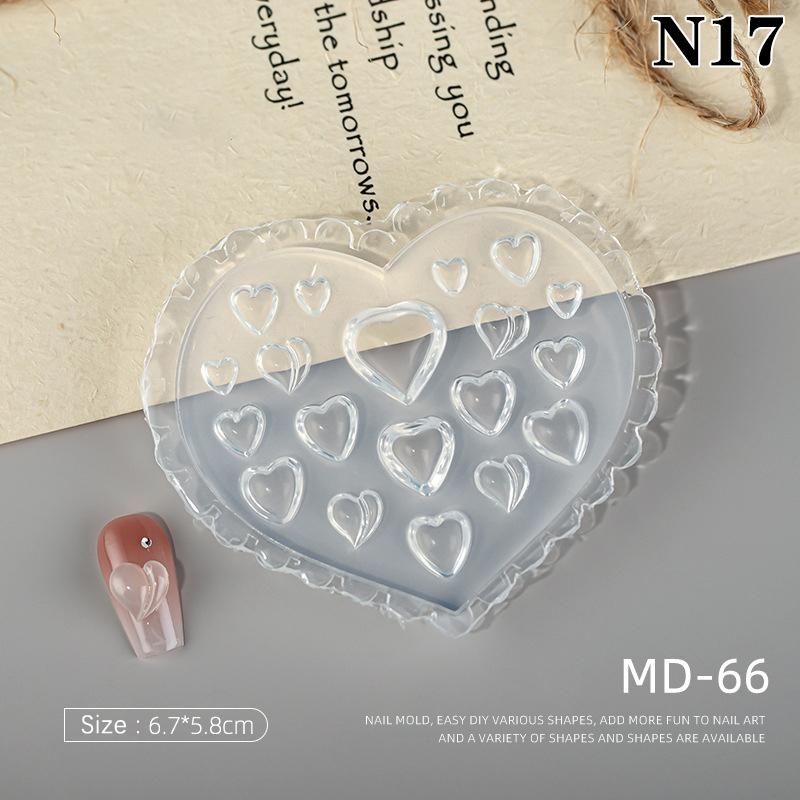 1Pcs 3D Bow Tie Nail Art Heart Shape Silicone Mold Star  Shape Mold Templates Gel Print Stencils Manicure Decoration